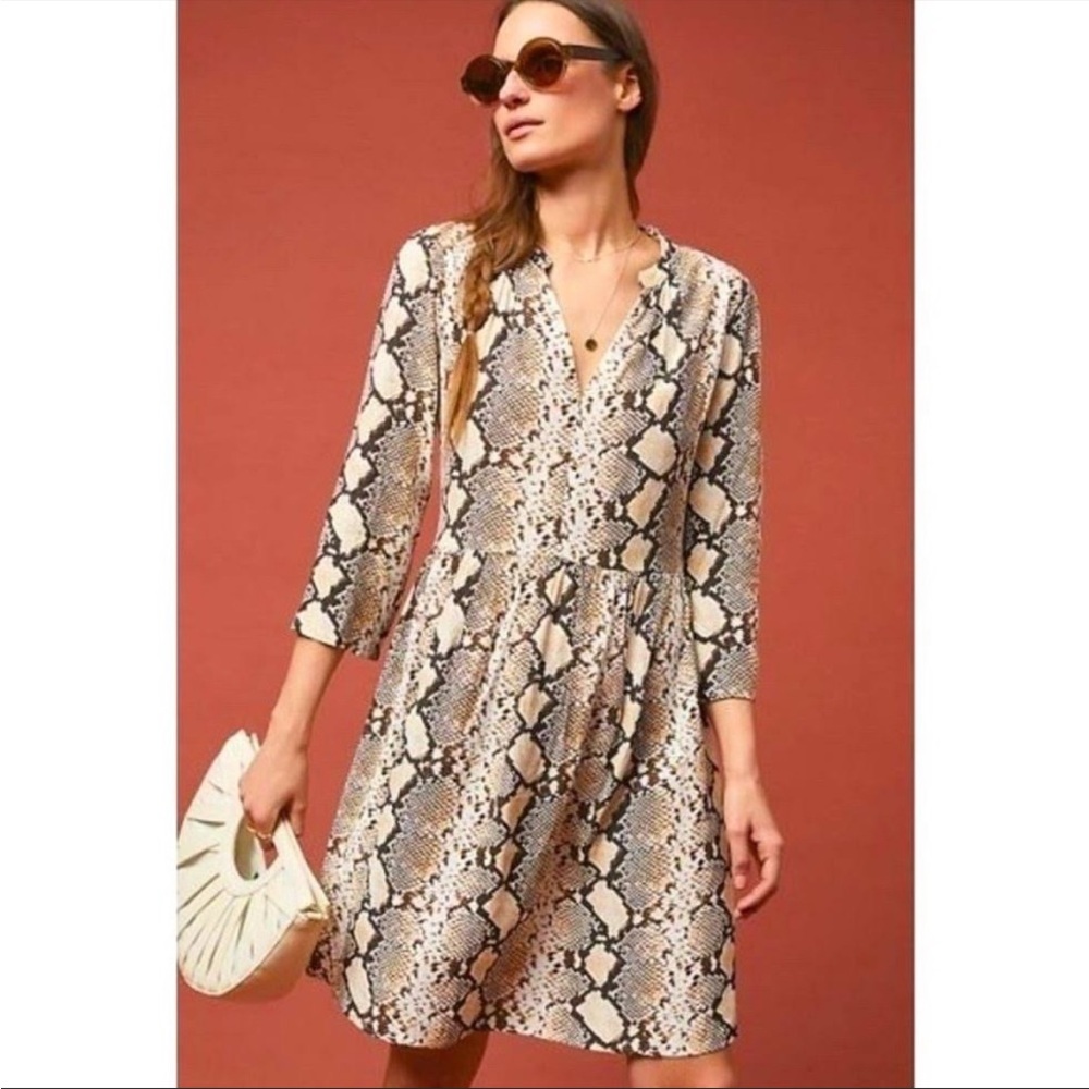 Maeve by Anthropologie snakeskin dress